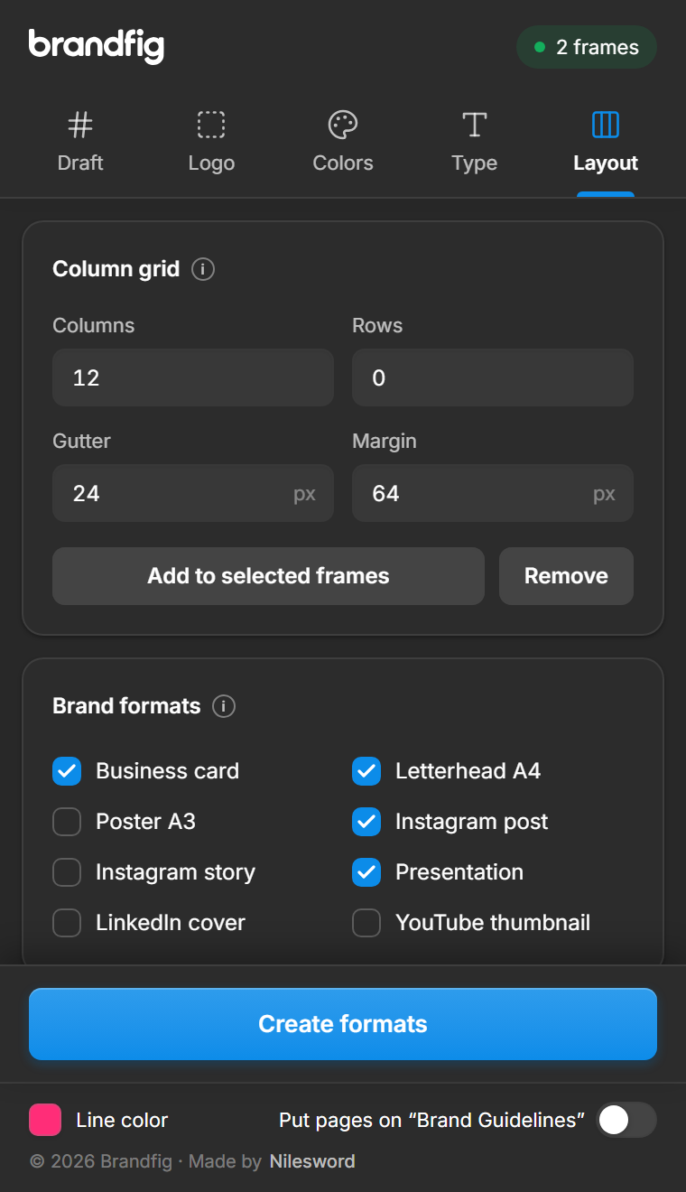 Brandfig Layout tab