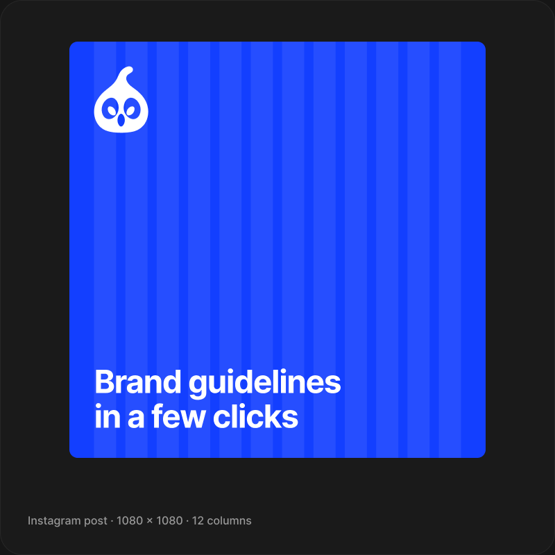 Instagram post with a 12-column grid